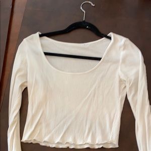 White Long sleeve crop top